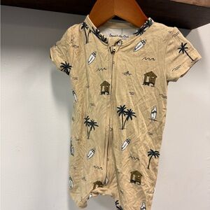 Brown One Piece with Surf Print